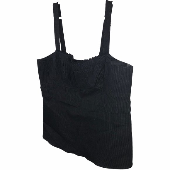 Torrid Deep Black Pinstriped Babydoll Tank - Picture 2 of 6